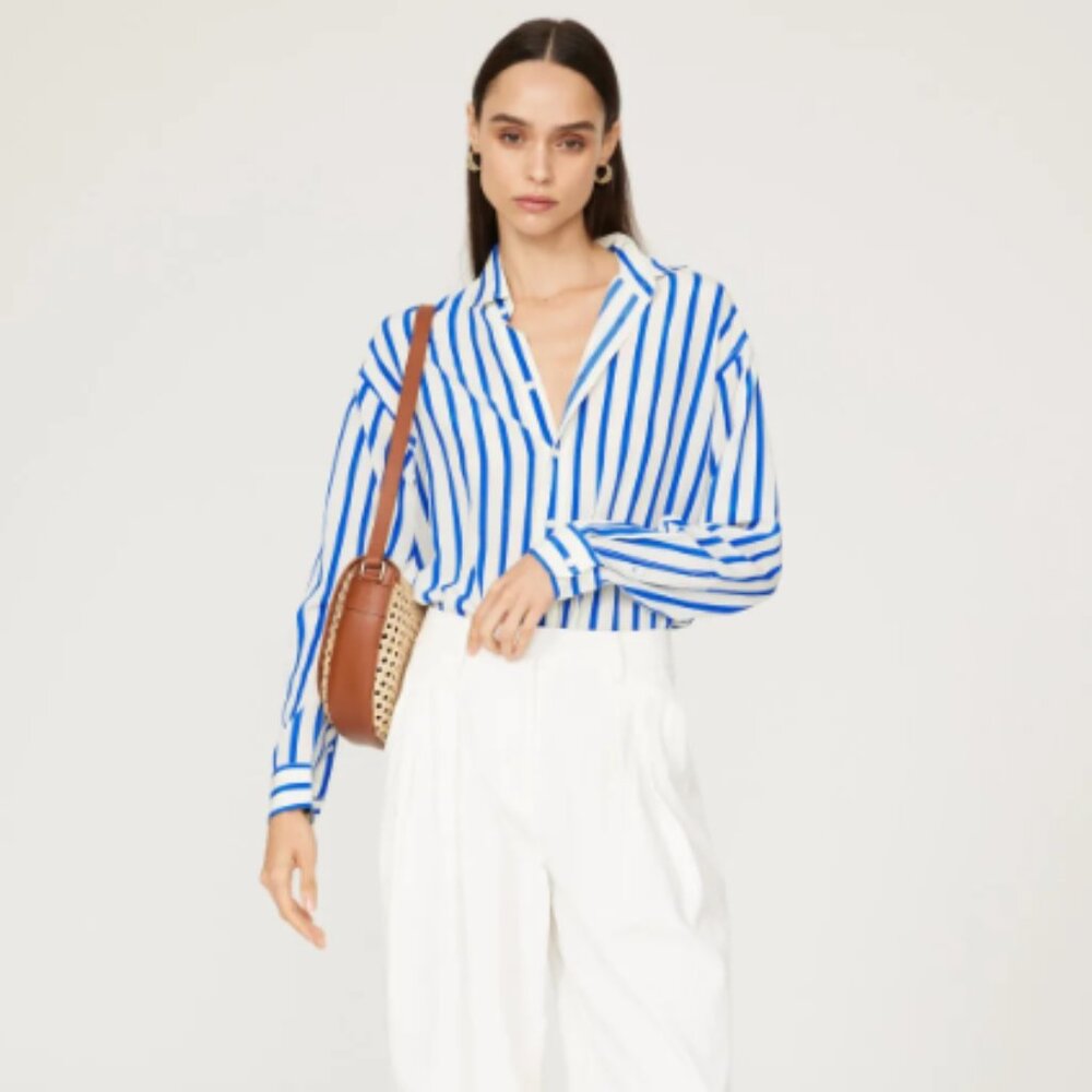 Silk Stripe Top - Polo Ralph Lauren, Size 6 (runs big)